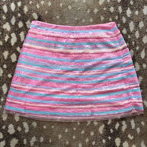 LoveShackFancy Striped Pink and Blue Women's Skirt